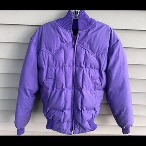 Vintage Western Puffy Down Coat Tempco Women’s Small Purple AS IS